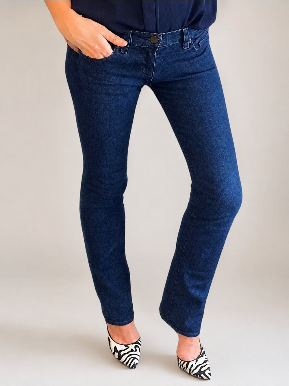 J Brand Dark Blue Indigo Wash Low Rise Straight Leg Boot Cut Denim Jeans - 26